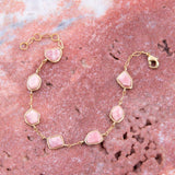 Pink Rhodonite and Golden Line Bracelet - Barse Jewelry - Flyclothing LLC