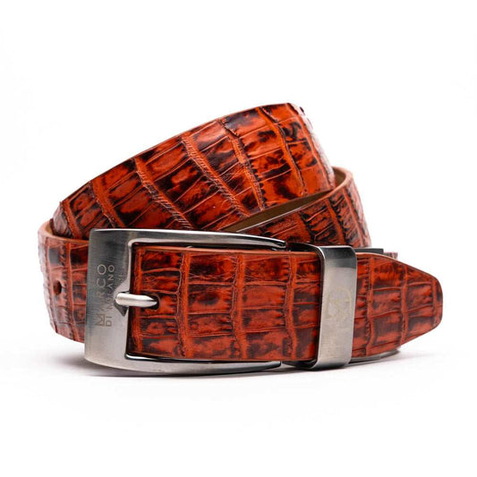 Riccardo Belt Rustic Cognac - Marco Di Milano - Flyclothing LLC