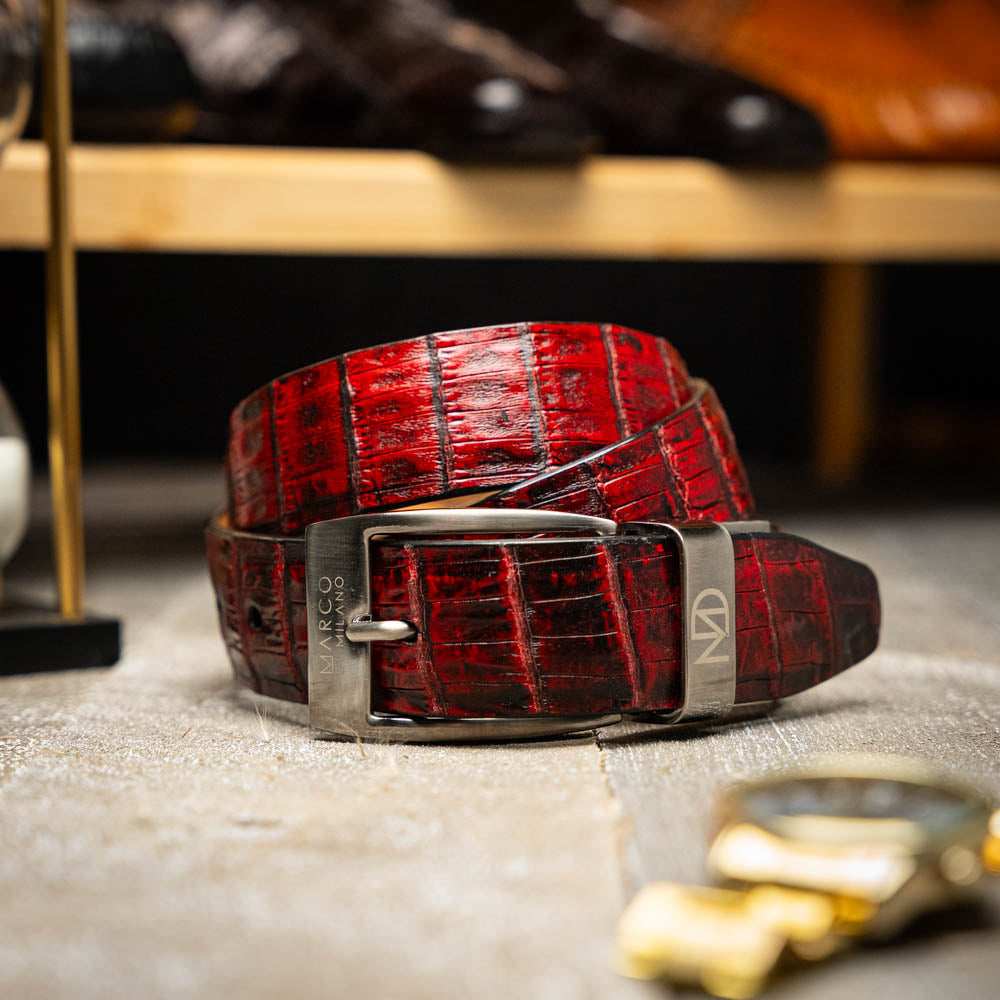Riccardo Belt Black Cherry - Marco Di Milano - Flyclothing LLC