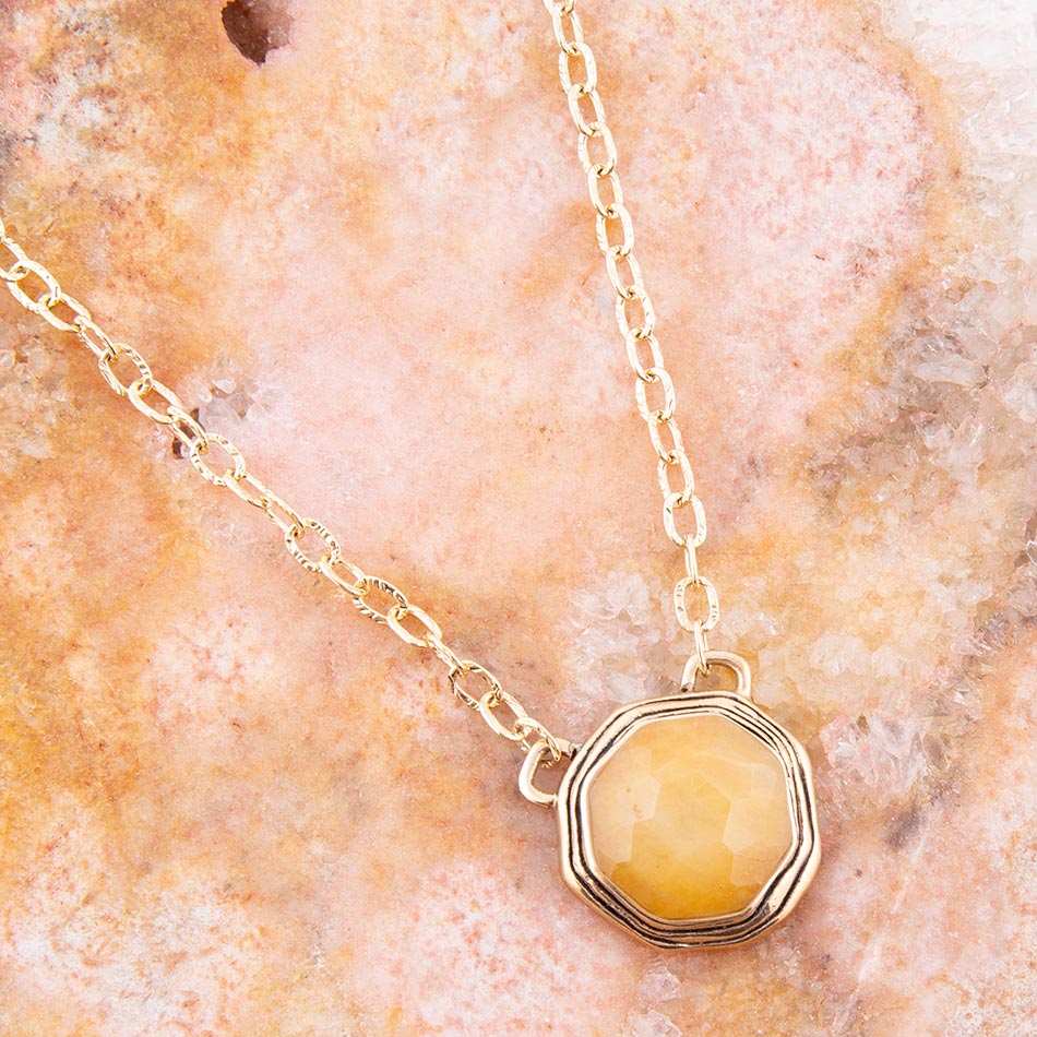 River Rocks Yellow Quartz and Golden Bronze Necklace - Barse Jewelry - Flyclothing LLC