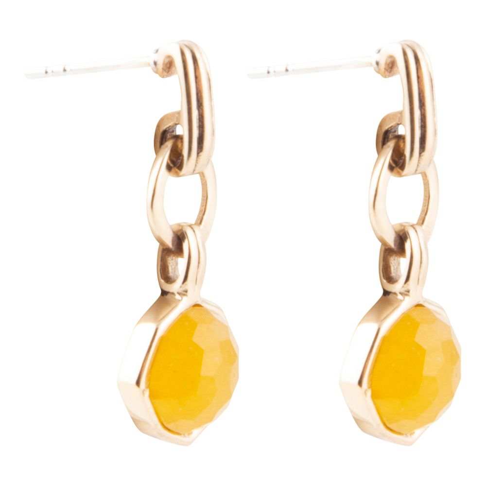 River Rocks Yellow Quartz and Golden Bronze Earrings - Barse Jewelry - Flyclothing LLC