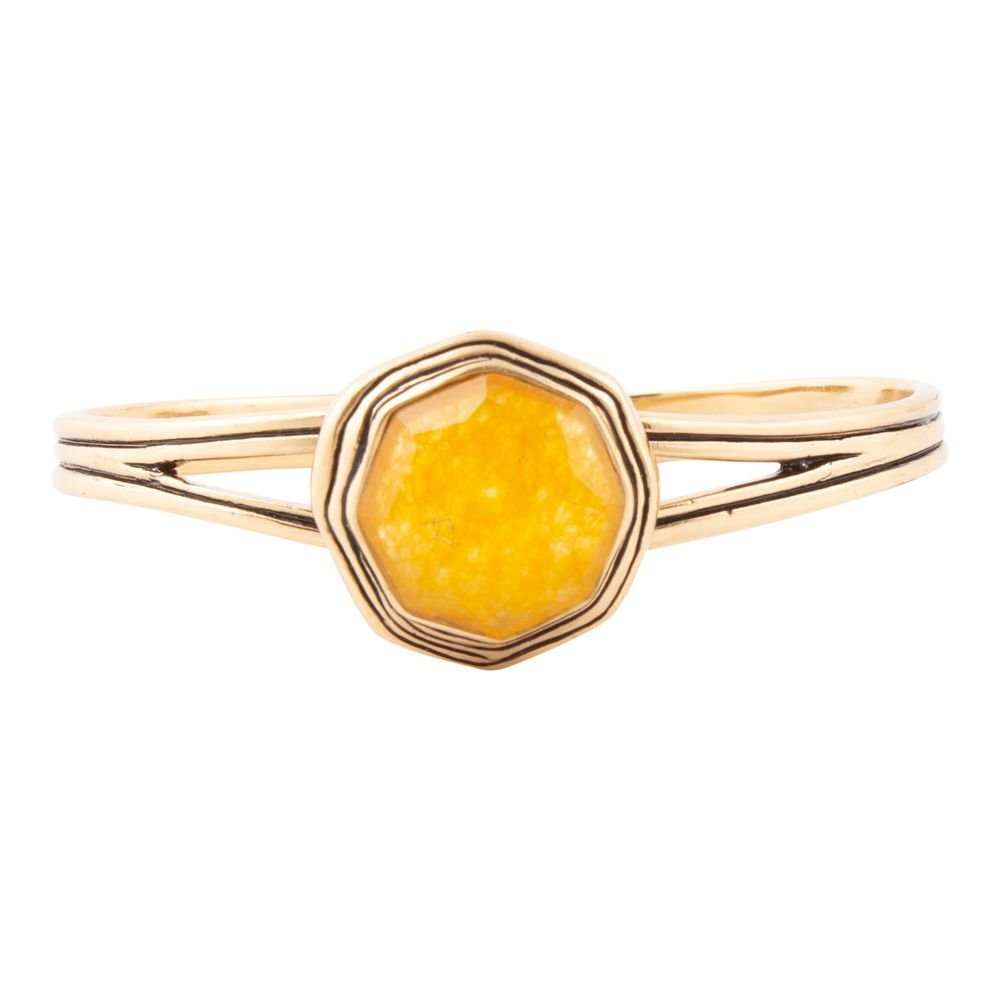 River Rocks Yellow Quartz and Golden Cuff Bracelet - Barse Jewelry - Flyclothing LLC