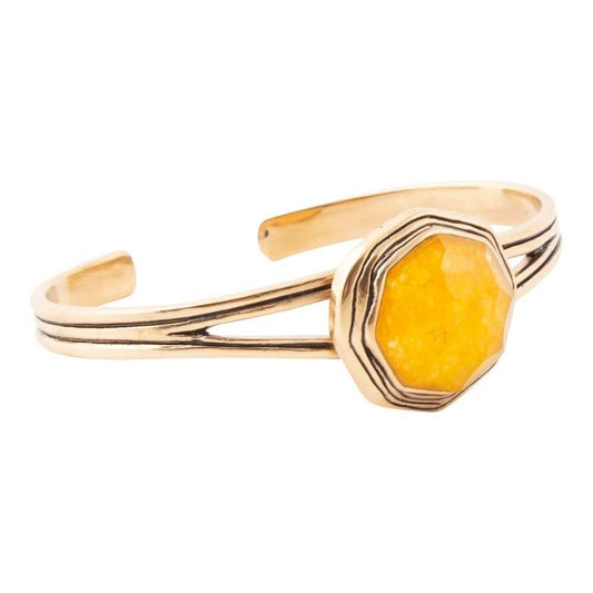 River Rocks Yellow Quartz and Golden Cuff Bracelet - Barse Jewelry - Flyclothing LLC