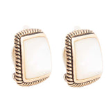 Roped Mother of Pearl Golden Clip Earrings - Barse Jewelry - Flyclothing LLC