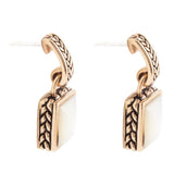 Roped White Mother of Pearl Golden Post Earrings - Barse Jewelry - Flyclothing LLC