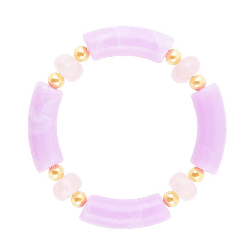 Rose Quartz Lilac Stretch Bracelet - Barse Jewelry - Flyclothing LLC