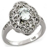 S03818 - Rhodium 925 Sterling Silver Ring with AAA Grade CZ in Clear - Alamode - Flyclothing LLC
