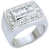 S11931 - Rhodium 925 Sterling Silver Ring with AAA Grade CZ in Clear - Alamode - Flyclothing LLC