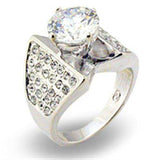S22110 - Rhodium 925 Sterling Silver Ring with AAA Grade CZ in Clear - Alamode - Flyclothing LLC