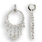 S37108 - Rhodium 925 Sterling Silver Earrings with Top Grade Crystal in Clear - Alamode - Flyclothing LLC