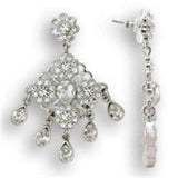 S37110 - Rhodium 925 Sterling Silver Earrings with Top Grade Crystal in Clear - Alamode - Flyclothing LLC