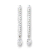 S411207 - Rhodium 925 Sterling Silver Earrings with AAA Grade CZ in Clear - Alamode - Flyclothing LLC