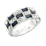 S55206 - Rhodium 925 Sterling Silver Ring with Top Grade Crystal in Montana - Alamode - Flyclothing LLC