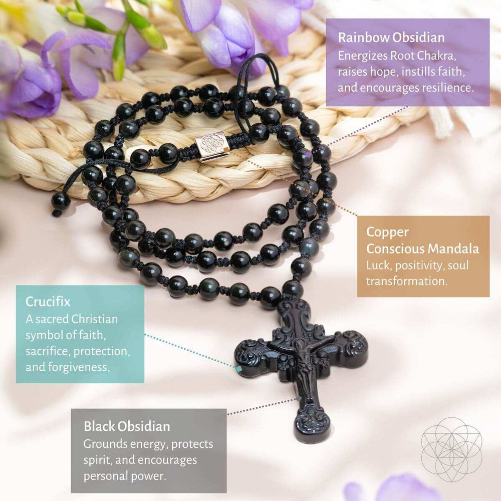 Sacred Armor: Black Obsidian Cross of Faith & Protection - Conscious Items - Flyclothing LLC