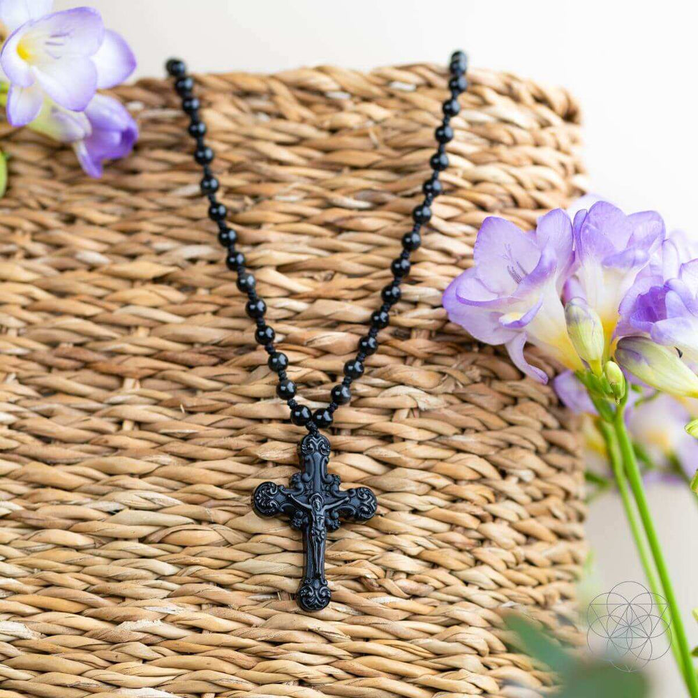 Sacred Armor: Black Obsidian Cross of Faith & Protection - Conscious Items - Flyclothing LLC