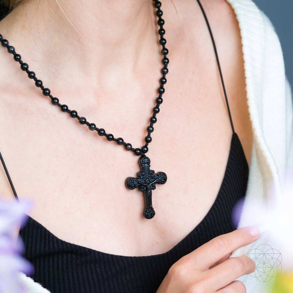 Sacred Armor: Black Obsidian Cross of Faith & Protection - Conscious Items - Flyclothing LLC