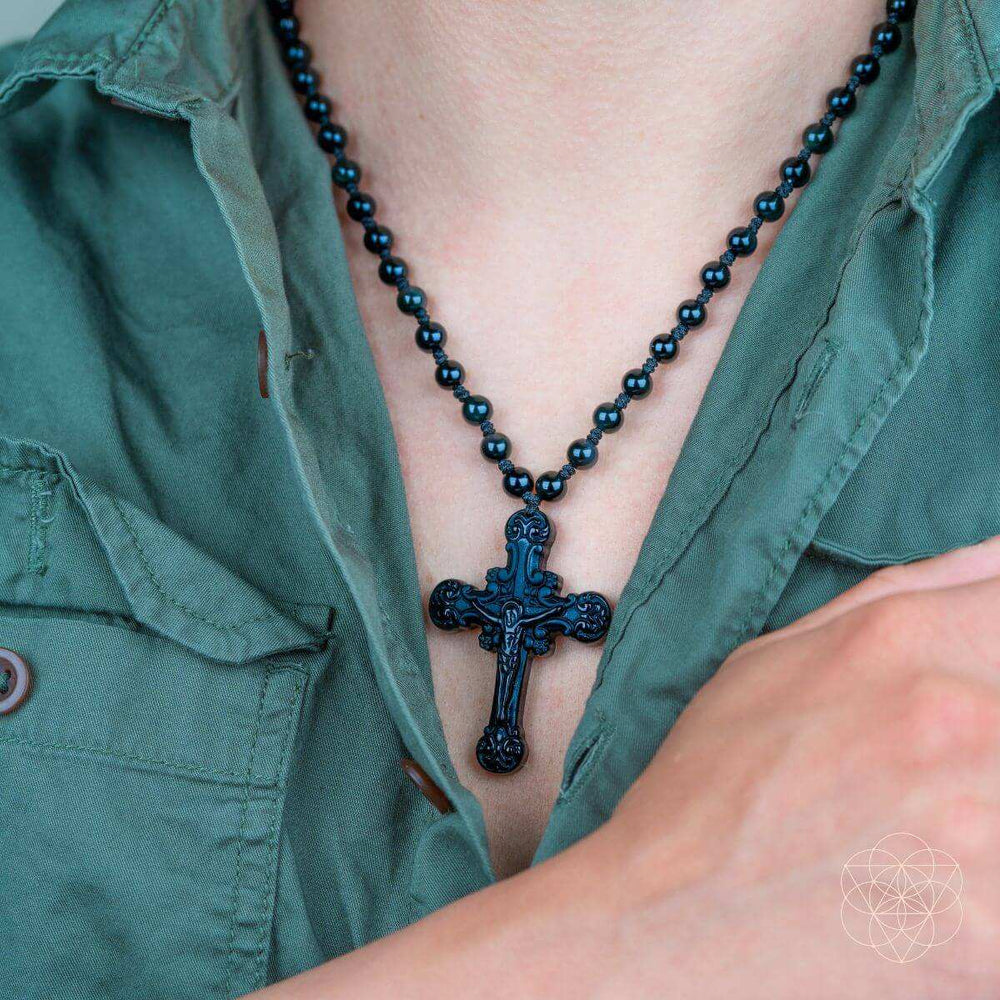 Sacred Armor: Black Obsidian Cross of Faith & Protection - Conscious Items - Flyclothing LLC