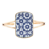 Santorini Cobalt Blue and White Golden Cuff Bracelet - Barse Jewelry - Flyclothing LLC