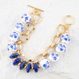 Santorini Cobalt Blue Lapis and Golden Bracelet - Barse Jewelry - Flyclothing LLC