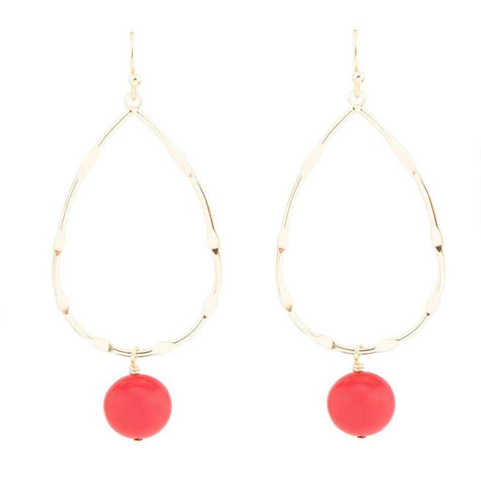 Scarsdale Red Shell Pearl Golden Drop Earrings - Barse Jewelry - Flyclothing LLC