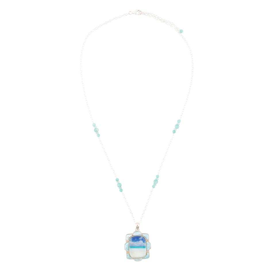 Scenic Beach Blue Larimar and Sterling Silver Pendant Necklace - Barse Jewelry - Flyclothing LLC