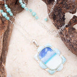 Scenic Beach Blue Larimar and Sterling Silver Pendant Necklace - Barse Jewelry - Flyclothing LLC