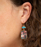 Scenic Dark Florals Blue Apatite Golden Drop Earrings - Barse Jewelry - Flyclothing LLC
