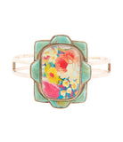 Scenic Floral Blue Turquoise and Golden Cuff Bracelet - Barse Jewelry - Flyclothing LLC