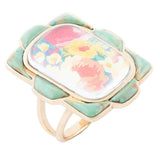 Scenic Floral Blue Turquoise Golden Ring - Barse Jewelry - Flyclothing LLC