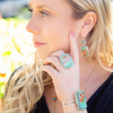 Scenic Sedona Blue Turquoise and Golden Cuff Bracelet - Barse Jewelry - Flyclothing LLC