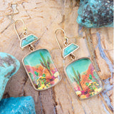 Scenic Sedona Desert Blue Turquoise Golden Drop Earrings - Barse Jewelry - Flyclothing LLC