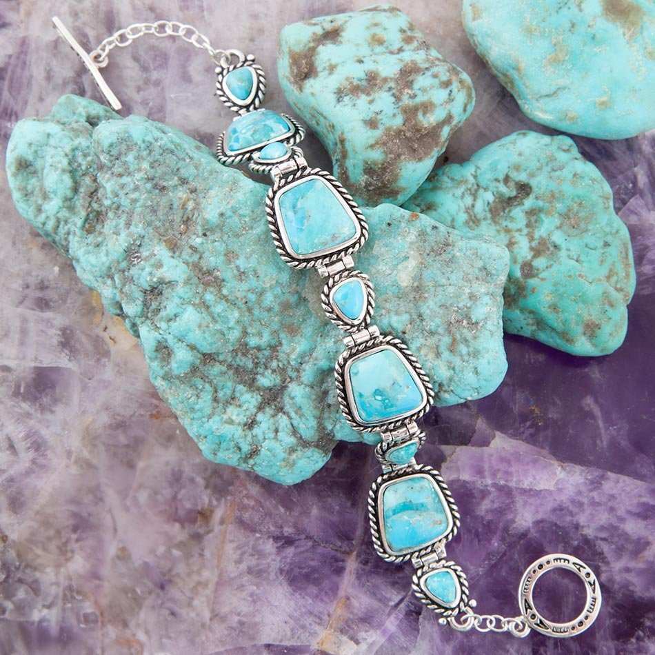 Sedona Blue Turquoise and Sterling Silver Toggle Bracelet - Barse Jewelry - Flyclothing LLC