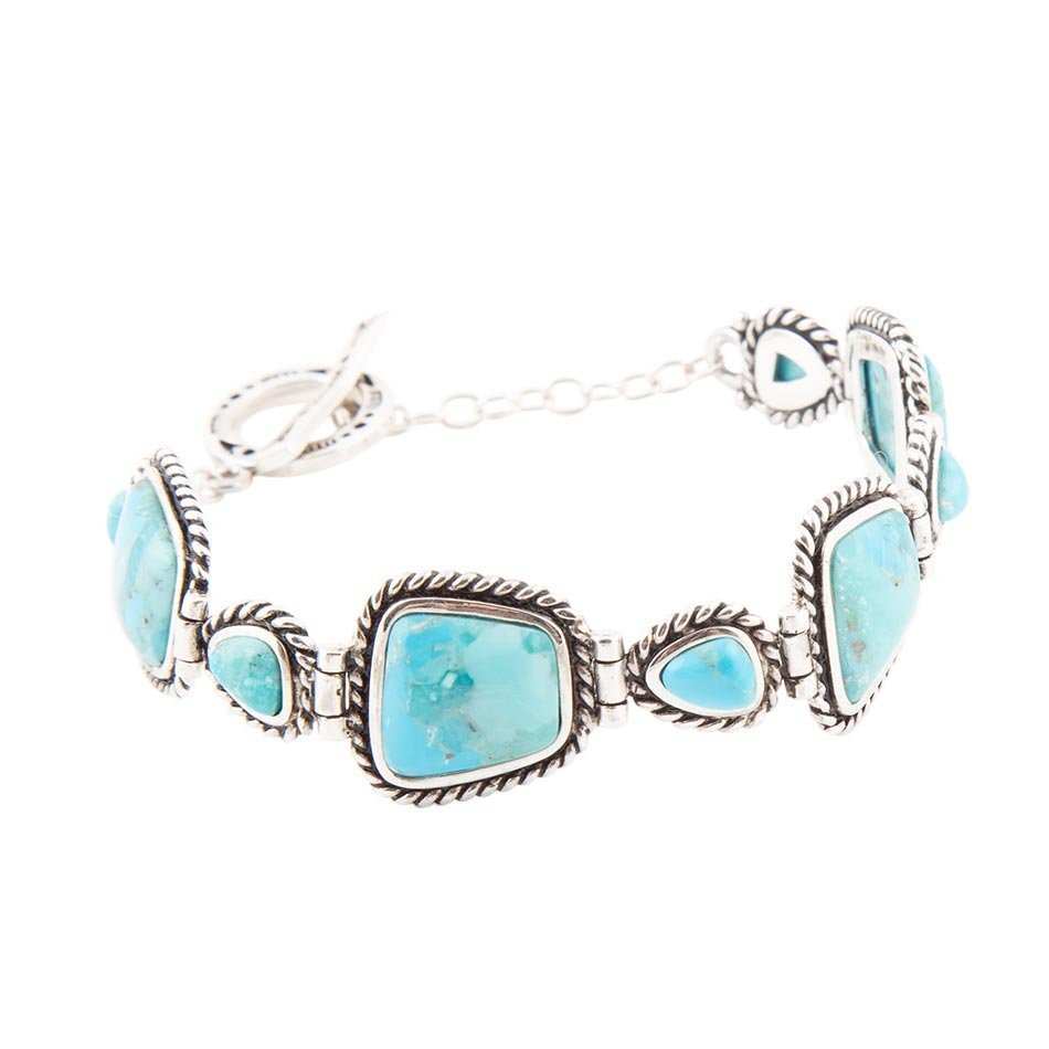 Sedona Blue Turquoise and Sterling Silver Toggle Bracelet - Barse Jewelry - Flyclothing LLC