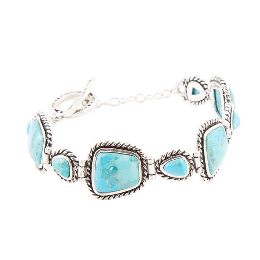 Sedona Blue Turquoise and Sterling Silver Toggle Bracelet - Barse Jewelry - Flyclothing LLC