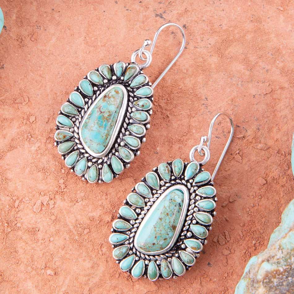 Sedona Blue Turquoise and Sterling Silver Earrings - Barse Jewelry - Flyclothing LLC