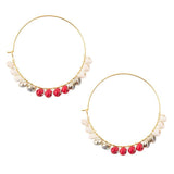 Sepia Red Hoop Earrings - Barse Jewelry - Flyclothing LLC
