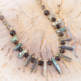 Sepia Sea Green Abalone Statement Golden Necklace - Barse Jewelry - Flyclothing LLC
