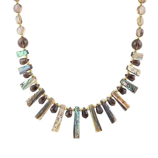 Sepia Sea Green Abalone Statement Golden Necklace - Barse Jewelry - Flyclothing LLC