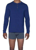Wood Underwear deep space blue long sleeve henley - Wood Underwear - Flyclothing LLC