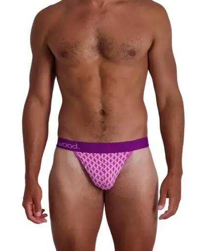 Wood Underwear purple interlock thong - Wood Underwear - Flyclothing LLC