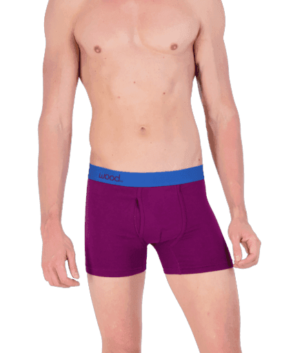 Wood Underwear dark purple boxer brief w/fly - Wood Underwear - Flyclothing LLC