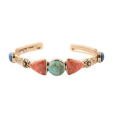 Shades of Multi Stone Golden Cuff Bracelet - Barse Jewelry - Flyclothing LLC