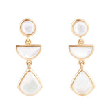 Shaped in White Mother of Pearl Golden Post Earrings - Barse Jewelry - Flyclothing LLC