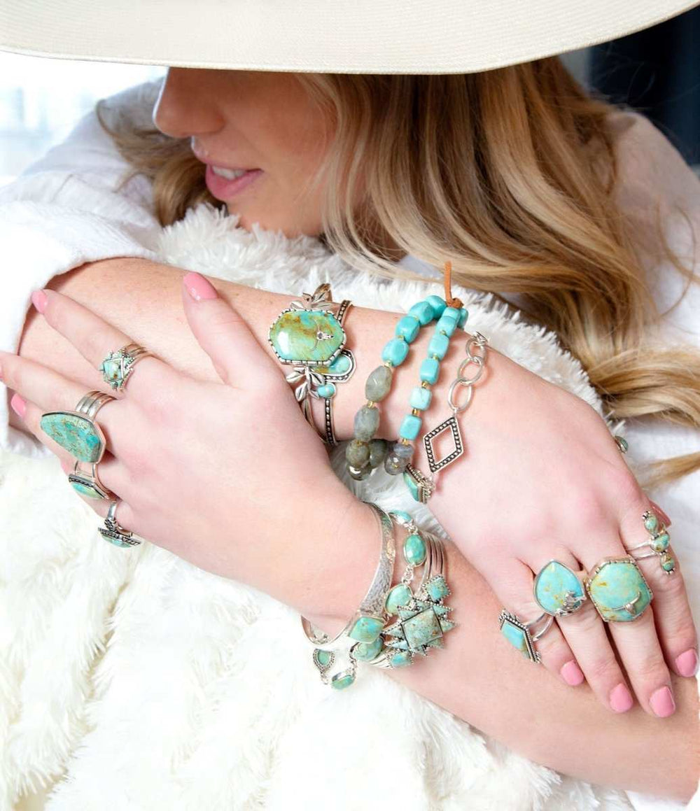 Sharp Blue Turquoise and Sterling Silver Cuff Bracelet - Barse Jewelry - Flyclothing LLC