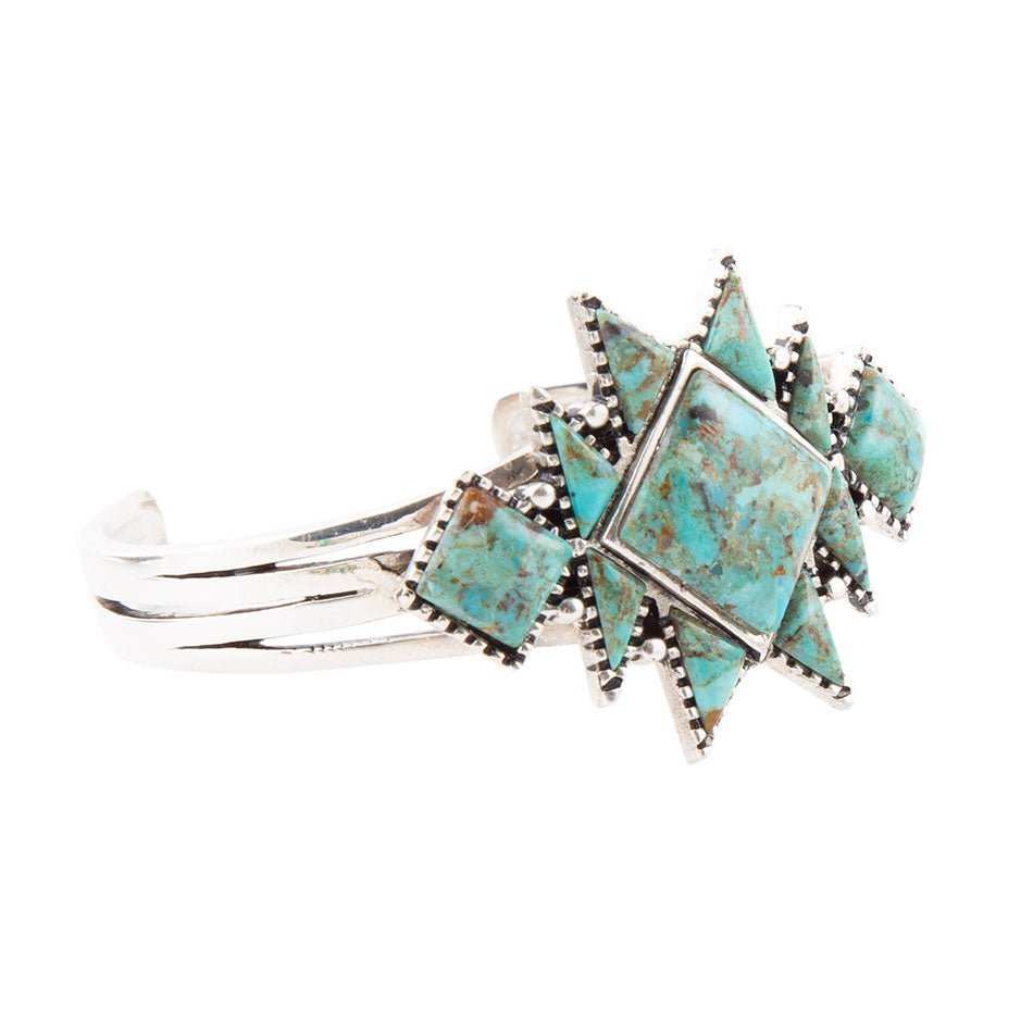 Sharp Blue Turquoise and Sterling Silver Cuff Bracelet - Barse Jewelry - Flyclothing LLC