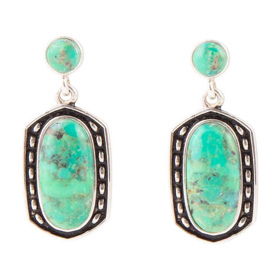 Shielded Lime Turquoise and Sterling Silver Earrings - Barse Jewelry - Flyclothing LLC