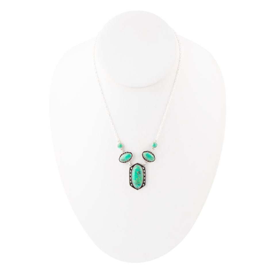 Shielded Lime Greeen Turquoise and Sterling SIlver Necklace - Barse Jewelry - Flyclothing LLC