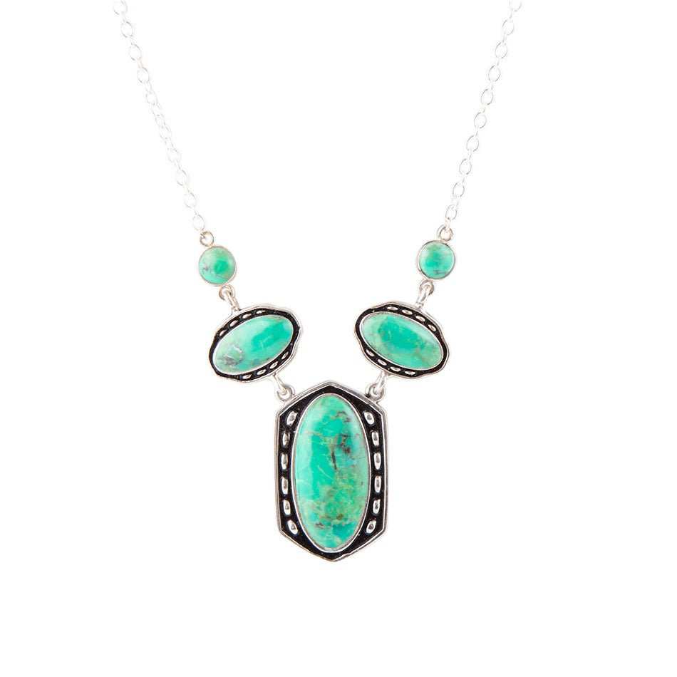 Shielded Lime Greeen Turquoise and Sterling SIlver Necklace - Barse Jewelry - Flyclothing LLC