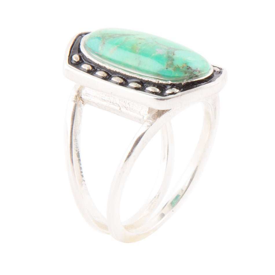 Shielded Lime Green Turquoise and Sterling Silver Ring - Barse Jewelry - Flyclothing LLC