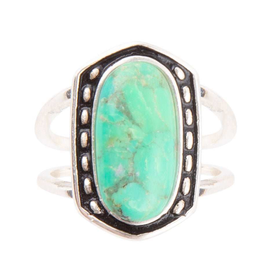 Shielded Lime Green Turquoise and Sterling Silver Ring - Barse Jewelry - Flyclothing LLC
